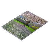 Carnet Arbre fleuri rose cerisier avec bois (Côté gauche)