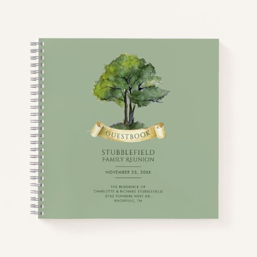 Carnet Arbre généalogique aquarelle Famille Réunion Invit (Devant)