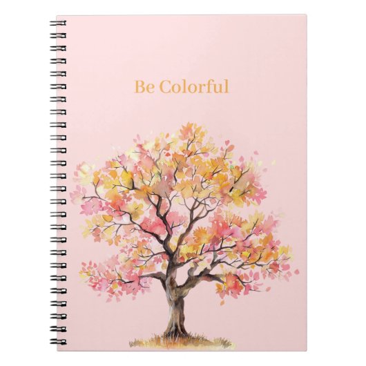 Carnet Arbre jaune rose (Devant)