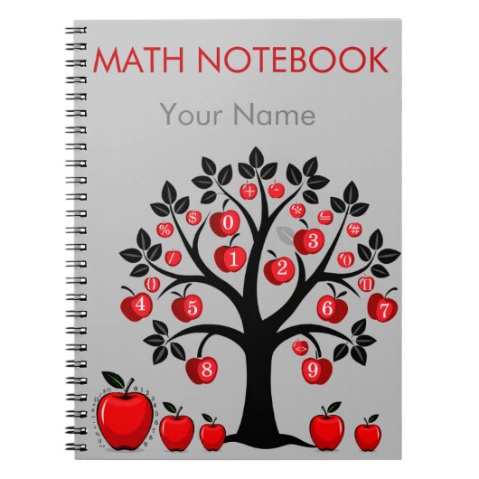 Carnet Arbre mathématique Pomme rouge (Devant)