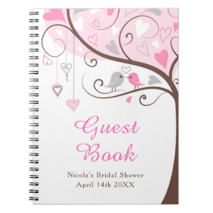 Carnet Arbre Rose Coeur Oiseaux Enterrement de Vie de Jeu