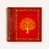Carnet Arbre rouge et or Faux Cuir Tome ancien (Devant)