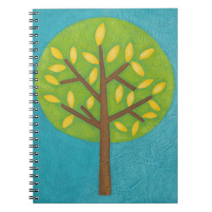 Carnet Arbre vert avec le feuille jaune de Chariklia