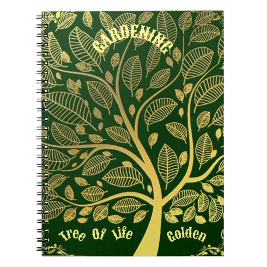 Carnet Arbre Vert Golden De Vie Jardin Verdure (Devant)