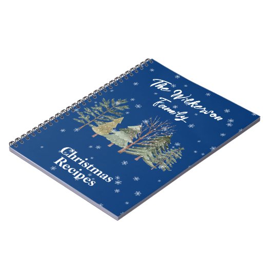 Carnet Arbres à l'aquarelle dans une forêt enneigée hiver (Côté gauche)