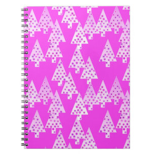 Carnet Arbres de Noël à fleurs modernes - orchidée rose