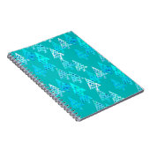 Carnet Arbres de Noël à fleurs modernes - turquoise (Côté Droit)