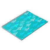 Carnet Arbres de Noël à fleurs modernes - turquoise (Côté gauche)