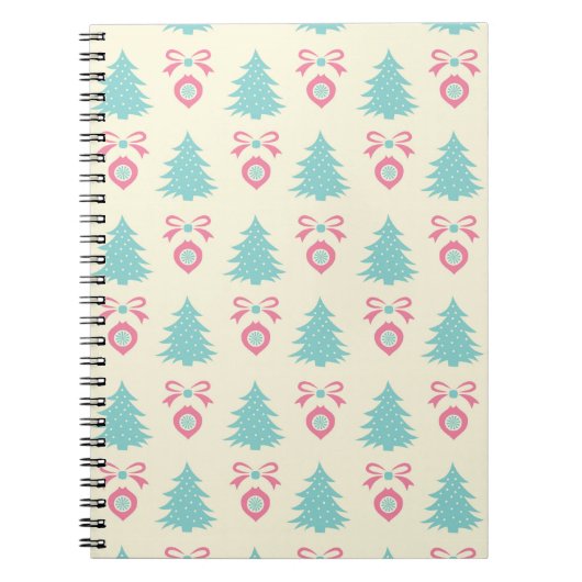 Carnet Arbres de Noël, Bows & Baubles Motif rétro (Devant)