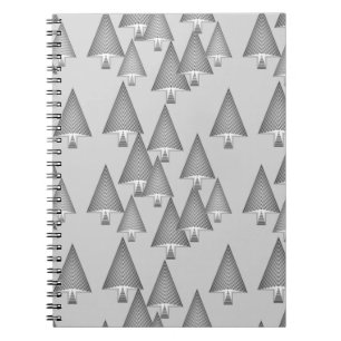 Carnet Arbres de Noël métalliques modernes - gris argenté