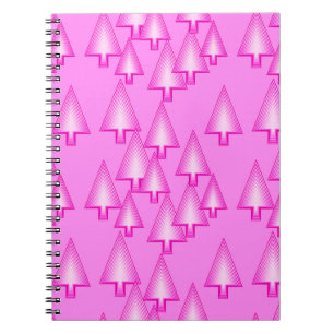Carnet Arbres de Noël métalliques modernes - rose orchidé