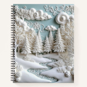 Carnet Arbres enneigés et motifs givrés