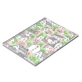 Carnet Arbres et maisons sans couture motif. Printemps et (Côté gauche)