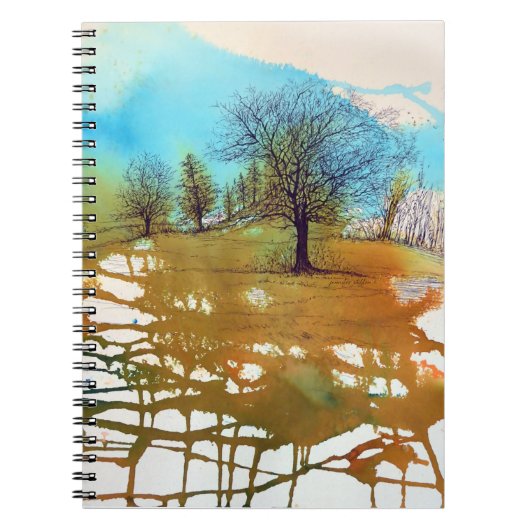 Carnet Arbres Paysage Aquarelle Art (Devant)