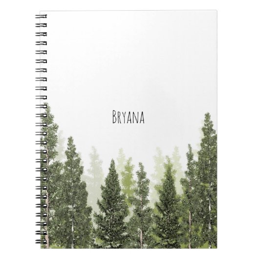 Carnet Arbres Pins Rustiques Campagne Simple (Devant)
