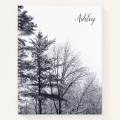 Carnet Arbres recouverts de neige avec nom personnalisé (Devant)