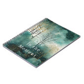 Carnet Arbres verts or avec oiseaux Noël (Côté gauche)