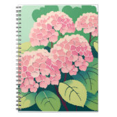 Carnet Arbuste d'hortensia rose (Devant)