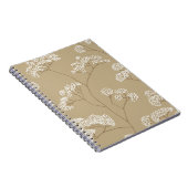 Carnet Arbustes de petites fleurs blanches en palet beige (Côté Droit)