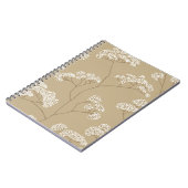 Carnet Arbustes de petites fleurs blanches en palet beige (Côté gauche)