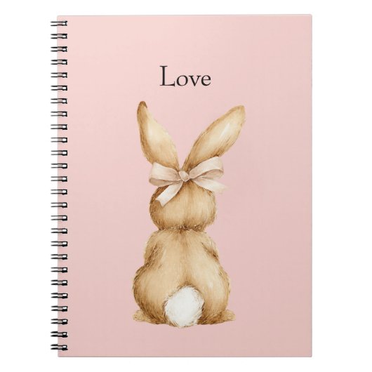 Carnet Arc de lapin rose queue blanche (Devant)