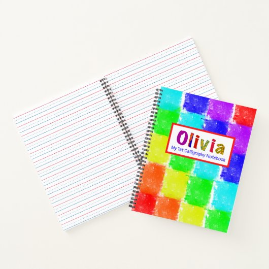 Carnet Arc en arc Blocs Nom d'enfant 1ère calligraphie (Intérieur)