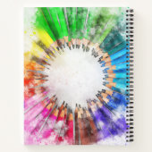Carnet Arc en arc-en-ciel cercle de crayons couleur (Dos)