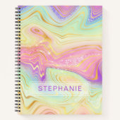 Carnet Arc en arc-en-ciel Personnalisé en marbre Strata (Devant)