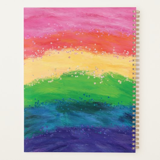 Carnet arc-en-ciel à Parties scintillant fillette  (Dos)