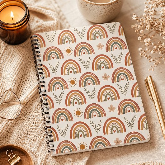 Carnet Arc-en-ciel aquarelle boho chaud