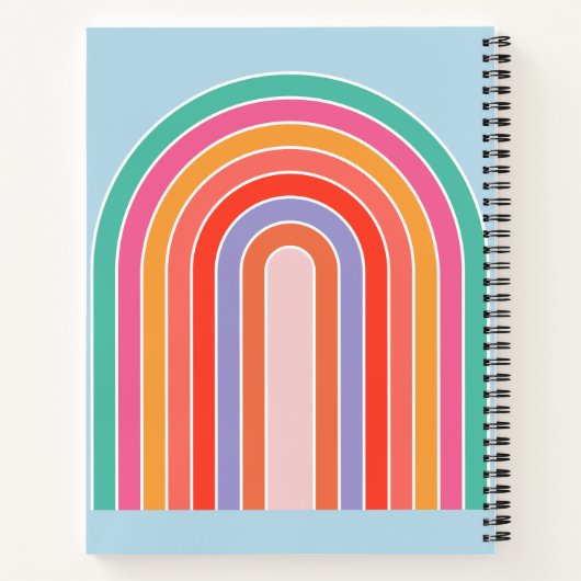 Carnet Arc-en-ciel bleu rétro (Dos)
