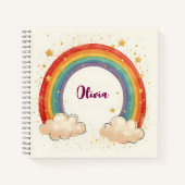 Carnet Arc-en-ciel charmant pour filles aux étoiles brill (Devant)