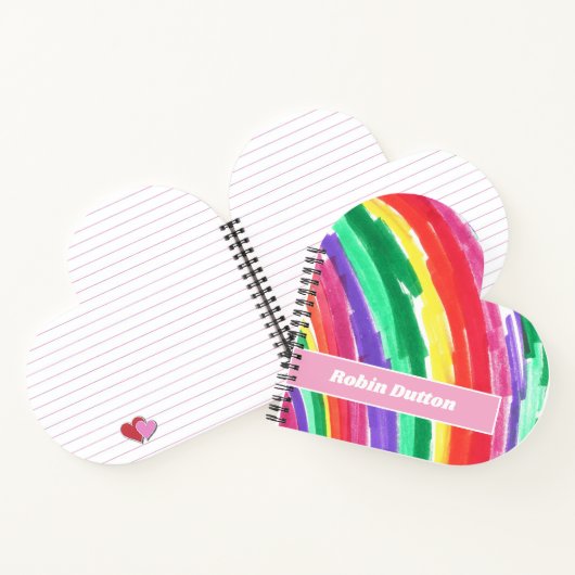 Carnet Arc-en-ciel Coloré avec Nom (Intérieur)