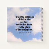 Carnet Arc en ciel dans le ciel Inspirationnel Bible Vers (Dos)