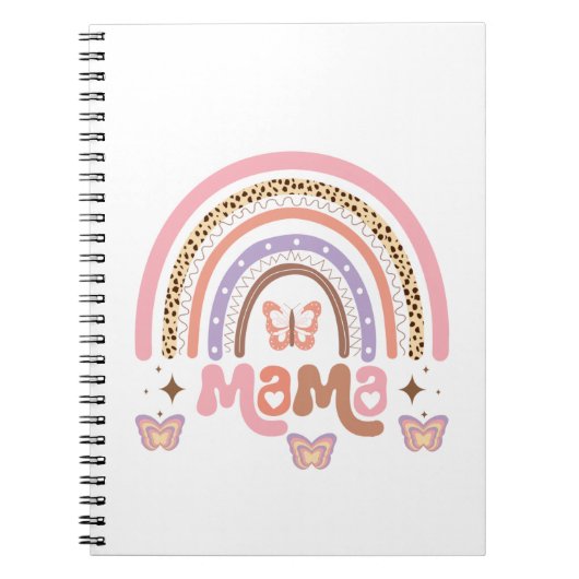 Carnet Arc en ciel de Mama Boho avec papillons (Devant)