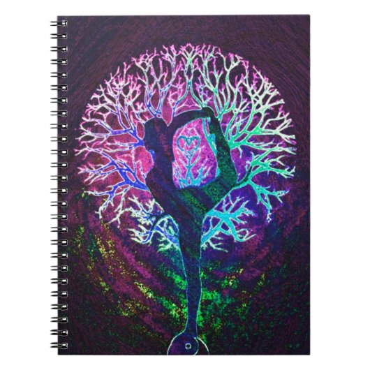 Carnet Arc-en-ciel de paix d'arbre de yoga (Devant)