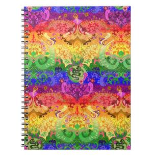 Carnet Arc-en-ciel Dragon Damask - Couleurs Gay pride