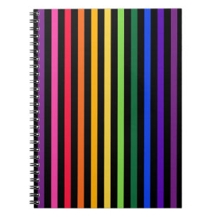 Carnet Arc-en-ciel et rayures noires