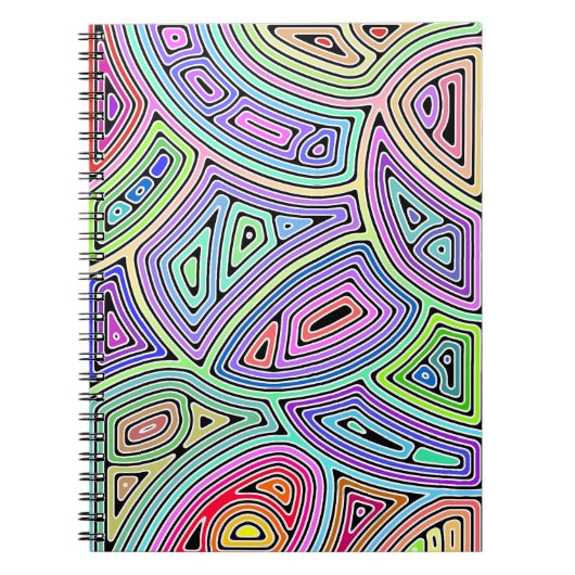 Carnet arc-en-ciel formes abstraites asymétriques 2 (Devant)