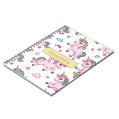 Carnet Arc-en-ciel Licorne Mignonne (Côté gauche)