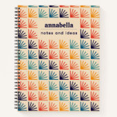 Carnet Arc-en-ciel Mid-Century Moderne Monogramme Motif (Devant)
