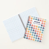 Carnet Arc-en-ciel Mid-Century Moderne Monogramme Motif (Intérieur)