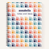 Carnet Arc-en-ciel Mid-Century Moderne Monogramme Motif (Devant)
