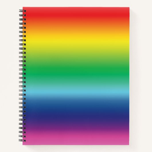 Carnet Arc-en-ciel moderne ombre dégradé motif lgbt pride (Devant)