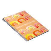 Carnet Arc-en-ciel orange mignon art rétro (Côté Droit)