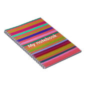 Carnet Arc-en-ciel rayures d'art abstrait personnalisable (Côté Droit)