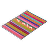 Carnet Arc-en-ciel rayures d'art abstrait personnalisable (Côté gauche)