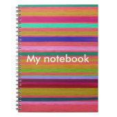 Carnet Arc-en-ciel rayures d'art abstrait personnalisable (Devant)
