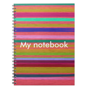 Carnet Arc-en-ciel rayures d'art abstrait personnalisable
