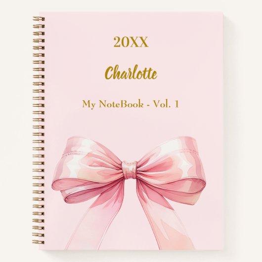 Carnet Arc rose élégant (Devant)